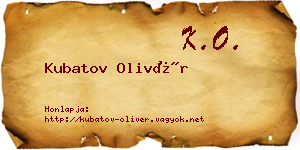 Kubatov Olivér névjegykártya