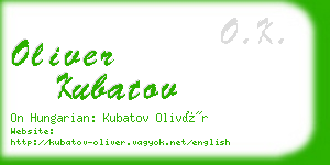 oliver kubatov business card